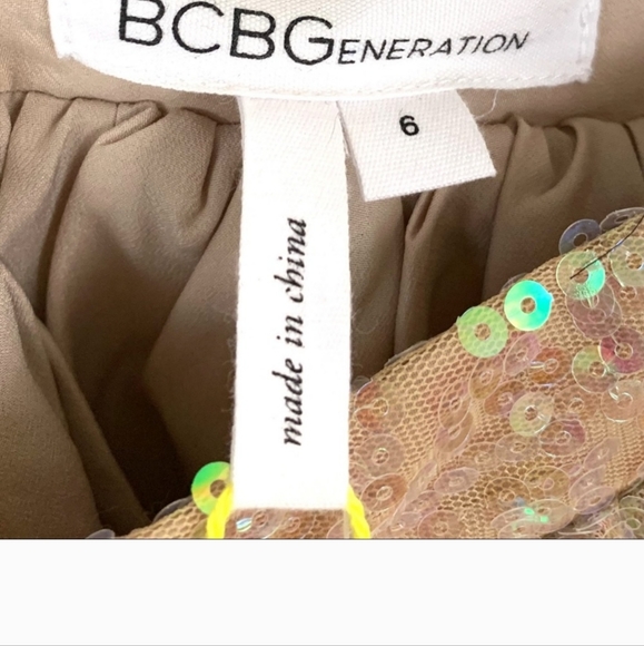 NWT BCBGeneration Nude Sequin Dirndl Skirt 6 - Picture 4 of 5